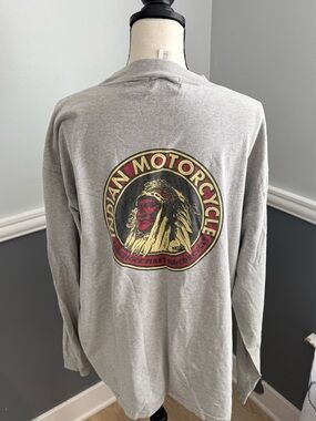 Vintage Indian Motorcycles Graphic Tee Grey long sleeve Size XXL